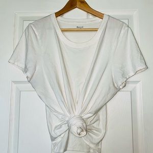 Madewell Knot-Front Tee in White